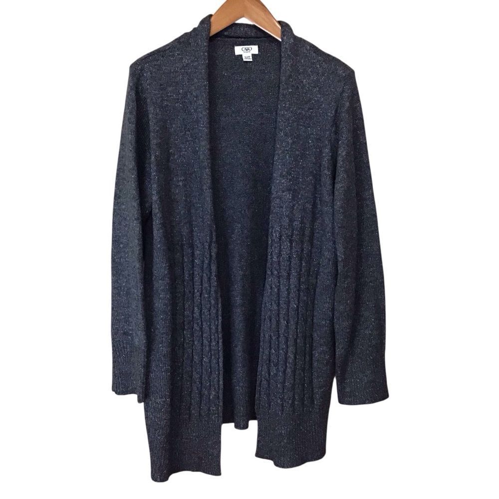 Cato Woman Gray Open Front Long Cardigan Sweater 22/24W‎
